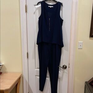 Tina Turk jumpsuit, zips on side, tall girl friendly with V-neck